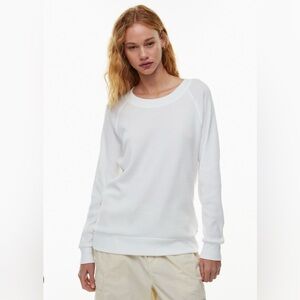 TNA Aritzia Cream Waffle Knit Long Sleeve